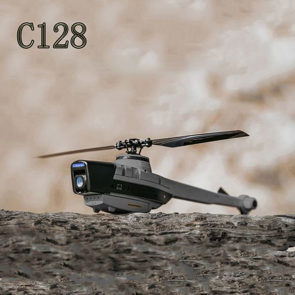 Intelligent Uav C128 4CH Simple Hélice Aileron Moins Hélicoptère Mini Abeille Noire 1080 P HD Aérienne P ographie UAV 230607
