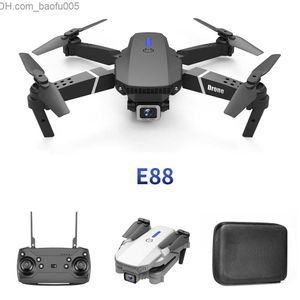 지능형 Uav E88pro 드론 4K 전문 UAV 드론 듀얼 카메라 HD 4K 접이식 헬리콥터 비행기 미니 드론 무인 공중 차량 Z230629