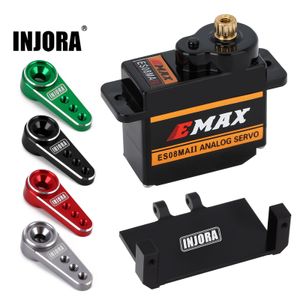 Intelligent Uav INJORA EMax ES08MA II 12g Analog Metal Gear Servo avec Mount 15T Arm pour RC Car Model Axial SCX24 Gladiator Upgrade Parts 230801