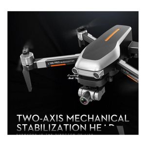 Inteligente Uav L109 Pro 4K Cámara 5G Wifi Drone 2 Axis Gimbal Antivibración Motor sin escobillas Gps Posición de flujo óptico Seguimiento inteligente 270U Dhjoc