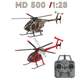 Intelligente Uav MD 500 Defender 1 28 Schaal van 2.4G 4CH RC 6 Axis Gyroscoop Flybarless Hoogte Helikopter RTF Dual Brushless 230727
