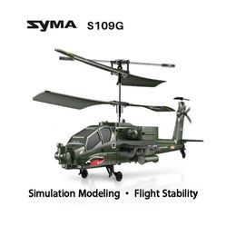 Intelligent Uav Original SYMA S109G avion télécommandé Hélicoptère pour enfants Modèle de simulation de jouet électrique Combattant résistant aux chutes 230801