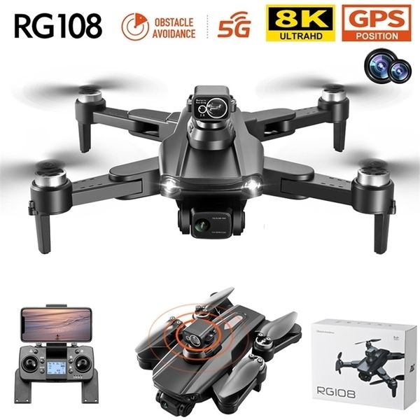 Intelligent Uav RG108 MAX GPS Drone 8K Professionnel Double Caméra HD FPV 3Km Pographie Aérienne Brushless Moteur Pliable Quadcopter Jouets 220830