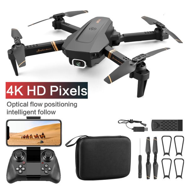 Inteligente Uav V4 Rc Drone 4k HD Cámara gran angular 1080P WiFi FPV Drone Cámara dual Quadcopter Transmisión en tiempo real Helicóptero Juguetes 230303