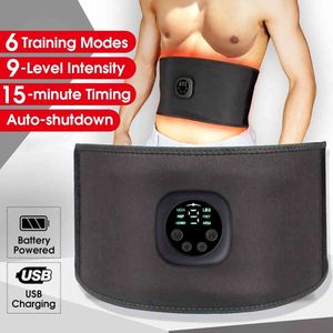 Ab Rollers Recortador de cintura inteligente USB Recargable EMS Fitness Trainer Cinturón Pantalla LED Eléctrico Abdominal Adelgazamiento Vendaje Gear Wrap Estómago Espalda Lumbar