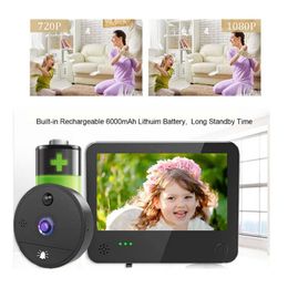 Sonnette visuelle intelligente 4,3 '' interphone télécommandé Ultra clair WiFi Tuya surveillance Capture vidéo électronique œil de chat caméra écran LCD