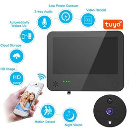 Intelligente visuele deurbel 4,3 '' afstandsbediening intercom Ultraheldere WiFi Tuya-bewaking Video vastleggen Elektronische Cat Eye-camera