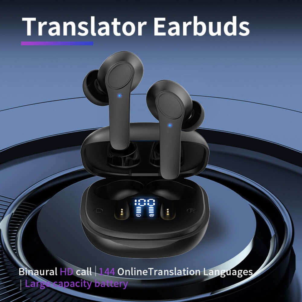 Fones de ouvido com voz inteligente, tradutores duplos de inglês e chinês, vários idiomas, no ouvido, com bluetooth para tradução mútua