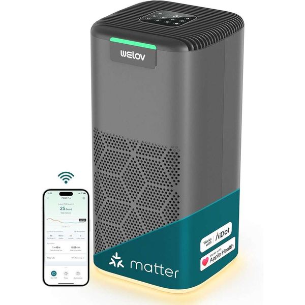 Purificateur d'air contrôlé WiFi Alexa intelligent pour les grandes salles familiales |Zone de couverture de 1570 pieds carrés |Moniteur PM2.5 |Vrai Filtre HEPA |Certifié EPA