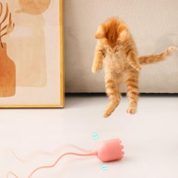 Intelligente Rolling Ball Speelgoed Kat Huisdier Silicone Automatische Roterende MUIS Staart Electric Spin Magic Tail