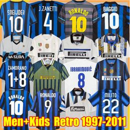 Maillot de football Inter finales 2009 2010 MILITO BATISTUTA SNEIJDER ZANETTI 10 11 02 03 08 09 MILAN Retro Pizarro Football 1997 1998 97 98 99 Djorkaeff Baggio RONALDO 888