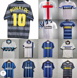 INTER RETRO SOCCER Jerseys 88 89 90 91 92 93 94 95 96 97 98 99 00 01 02 03 04 05 06 07 08 09 10 Ronaldo Figo Adriano Stankovic Zanetti S Vintage Long Football Long Football