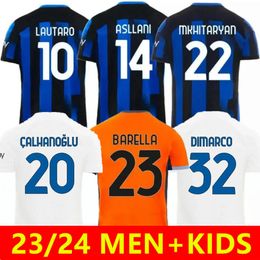 Inter Soccer Jerseys 23 24 Maglia O Lautaro Skriniar Barella Football Shirts Kids Kit 2023 2024 BASTONI GOSENS Dzeko Brozovic de Vrij Men Jersey