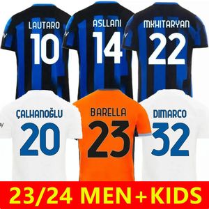 Inter Soccer Jerseys 23 24 Maglia O Lautaro Skriniar Barella Fútbol Camisetas Kit 2023 2024 Bastoni Gosens Dzeko Brozovic de Vrij Men Jersey