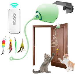 Jouets de plumes de chat interactif suspendus électriques pour chat électrique pour chats intérieurs pour chat jouet chaton jouet de chat automatique 240508