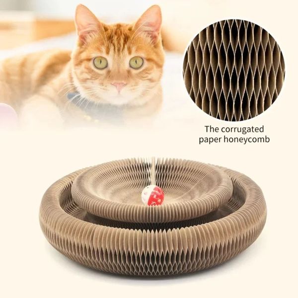 Cat interactif Scratch Board Touet de chaton drôle avec Bell Ball Cat Grinding Claw Cat Cadre Cat Cat Cat Scratch Toy