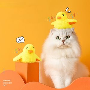 Jouet interactif pour chat jouet de canard en peluche de Simulation de détection de Vibration électrique intelligente pour chaton chat jouet auto-hé lavable chat Supplie