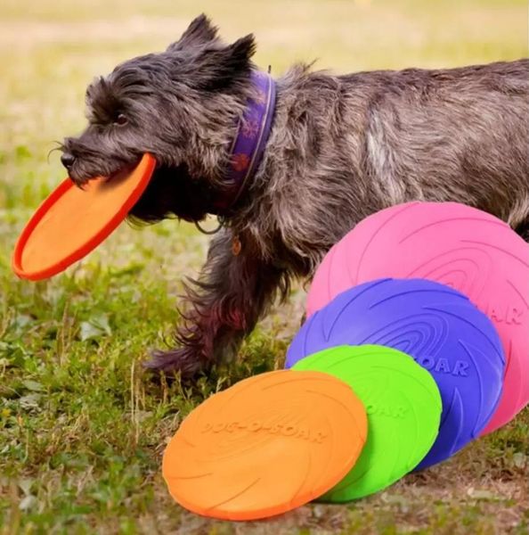 Jouets interactifs à mâcher pour chiens Résistance à la morsure en caoutchouc souple Chiot Jouet pour animaux de compagnie pour chiens Produits de formation pour animaux de compagnie Jouets pour chiens Disques volants Vente en gros