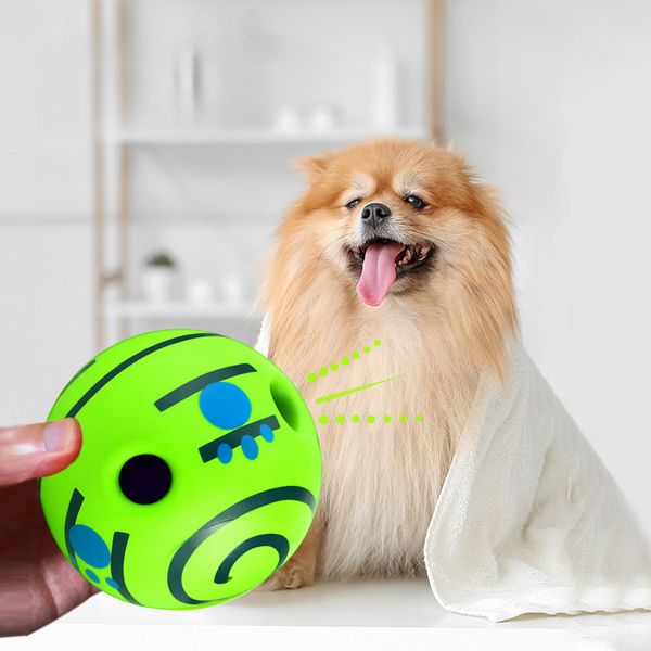 Jouet interactif pour chien amusant rire sons balle chiot auto-guérison jouet à mâcher Wobble Wag rire balle chien jouer balle formation jouets pour animaux de compagnie