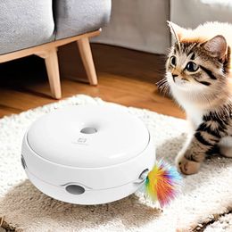 Interactief elektrisch katspeelgoed Automatisch roterende muis teaser Smart spinnend draaitafelgame voor katachtige leuke oefening in dienst 240401