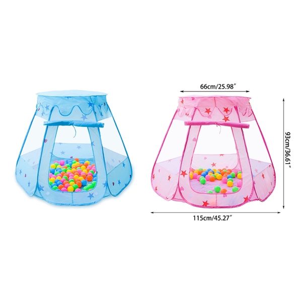 Juguete de carpa interactiva para niños pequeños Tiempo de barriga plegable Playgouund Lovely Star Tent Ocean Ball Pit Baby Game Tent