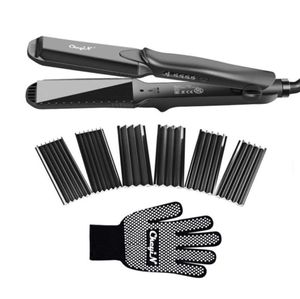 Interchangeable 4 en 1 cheveux Asérer des lisseurs plate Curling Iron Corn Corpper Plaque de profondeur Veille à roule