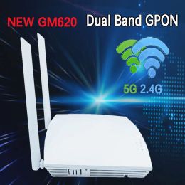 Intercom 100% originele nieuwe GM620 gpon ont onu ftth dual band 1ge 3fe 2.4G/5G wifi Engelse versie modem F673av9 netwerkterminal