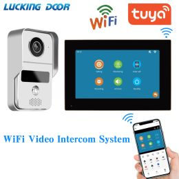 Intercom 1080p 7/10 inch Tuya WiFi Smart App Home Intercom Kit Wireless Video Deur Telefoon Bedrade deurbel voor RFID Access Control System