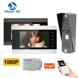 Interphone 1080p HD 7inch WiFi Tuya Smart Residential Video Kit Interphone pour Home Private House System Dohone Dohone avec DC Box Control