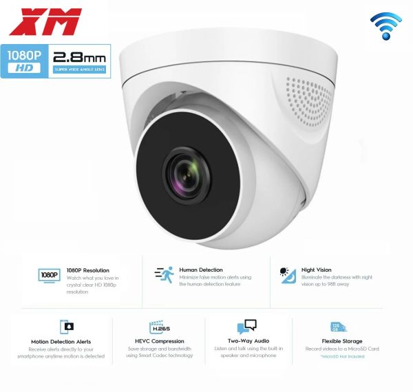 Interphone 1080p WiFi Security Camera 2MP DOME DOME CAME CAME IP sans fil intérieur prend en charge le système de surveillance vidéo à domicile Twoway Talk Home