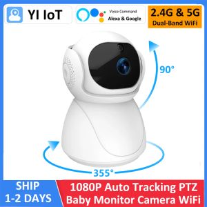 Interphone 2.4G 5G WiFi Baby Monitor 1080p Protection sans fil Suivi Auto PTZ Alexa Google Yiiot Sécurité cloud Sécurité CCTV Surveillance de la caméra CCTV