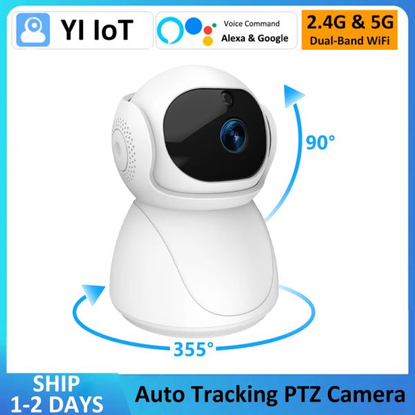 Interphone 5GHz 2.4g Dualband 1080p WiFi Wireless Tracking Baby Monitor PTZ Sécurité Surveillance CCTV Mini Yiiot Camera Alexa Google