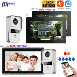 Intercom 7 inch Tuya Wireless WiFi Smart Video Deur Telefoon Intercom System met 1080p RFID Waterdichte Outdoor Camera Remote ontgrendeling Home