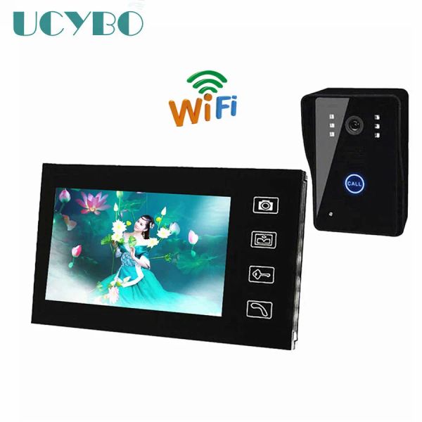 Intercomige de 7 pulgadas Wireless Home Video Door Phone Monitor Wifi Video Puerta Bell System Intercoming Doorphone Tome Fotografías Cámara de seguridad