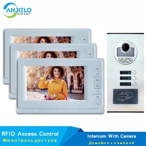 Intercom 7 '' Intercomitaciones para el sistema de la puerta de apartamentos Sistema de monitoreo Bell RFID Intercoming de video para el edificio de la oficina del hogar Intercomitiva de video Intercom