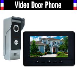 Intercom 7 "LCD Monitor Video Door Phone Intercom Sistema de timbre Kits de intercomunicador de video IR Video Puerta de la puerta para la puerta de la puerta para Villa Home