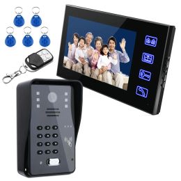 Interphone 7inch Video Door Téléphone Interphone Porte avec mot de passe RFID IRCUT 1000TV CAME CAMER