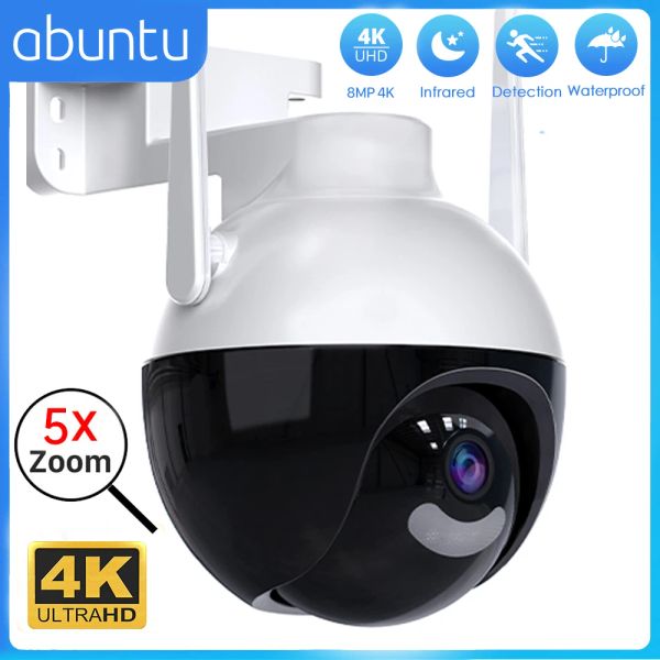 Intercom 8MP 4K PTZ IP Cámara IP Outdoor Wireless Dome Wifi Cámara de vigilancia AI Detección Humanoide CCTV Security Camera ICSEE