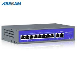 Interphone 8ports 52V Network POE Switch avec 10/1000Mbps IEEE 802.3 AF / AT AT OUTERTERNET IP Camera Wireless AP CCTV Camera Security System