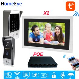 Intercom 960p WiFi Video Deur Telefoon IP Video Intercom 10inch Touchscreen 2 Deuren Home Access Control System Tuyasmart App Remote Unlock