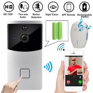 Interphone Cusam Smart IP Vidéo Interphone WiFi Video Téléphone Bell WiFi WiFi Door Camera pour appartements IR Alarme Caméra de sécurité sans fil