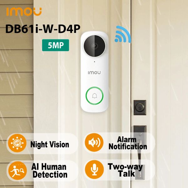 Interphone Dahua IMou 2K 5G VIDEO VIDEO CAME DOOTHELL DB61I WiFi Security Vision nocturne IP65 Twoway Talk Talk Camera Detector Interphone Residential