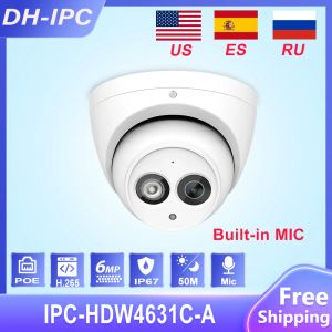 Interphone Dahua IPChdw4631ca 6MP HD POE Network Mini Dome IP Camera Metal Case Breetin Mic Mic CCTV CAME CAME VIDÉO CAMERA