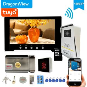 Intercom DragonsView 1080p Wifi Intercom System voor Home 7 inch draadloze videodeur Telefoon Intercom met elektronische slot Tuya -app Remote