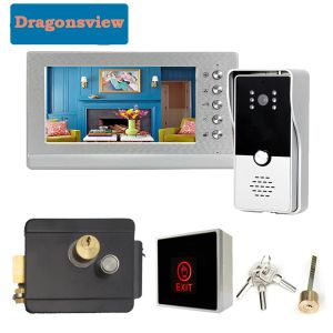 Intercom DragonSview 7 inch Wired Video Intercom voor thuisdeur slotdeur telefoon met deurbelcameramonitor 3A Power Unlock Talk