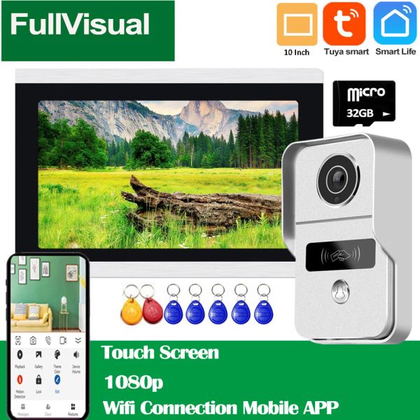 Intercom VISIS 1080P 1080P Video inalámbrico Puerta de video Sistema de intercomunicador RFID Camera Tuya Smart App Motion Record Motion Desbloqueo