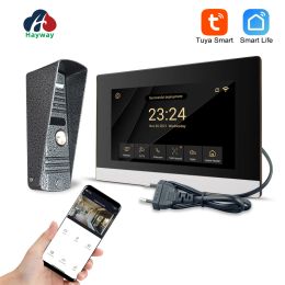 Intercom Hayway Home Video Intercom 1080p Video Deurbelcamera voor appartement 7 "Tuya Smart Full Touch Monitor Support Motion Detection