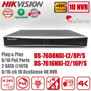 Interphone Hikvision DS7608NXII2 / 8P / S DS7616NXII2 / 16P / S 8 / 16CH PORTS POE 4K H.265 + 2SATA ACUSENSE NAGNE RÉSEILLE RÉSEUILLE VIDEO