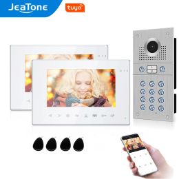 Intercom Jeatone 7 inch 960p/ahd tuya wifi Video intercom voor 2 home Video Deur Telefoon Bellen Paneel Ondersteuning Elektrische sloten Remote Control