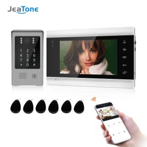 Intercom Jeatone 7 inch Wirless Wifi Tuya Smart Video Intercom System met 960p deurbel voor Home Security Support Wachtwoord/RFID -kaart